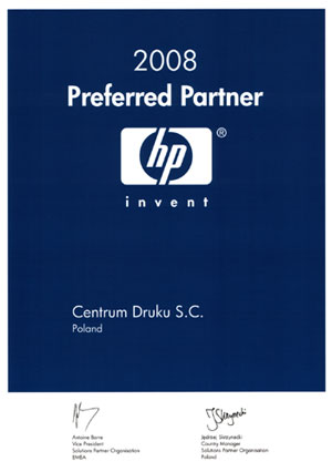 Centrum Druku - Preferred Partner 2008