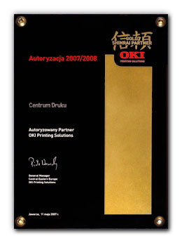 Centrum Druku - Gold Shinrai Partner Oki